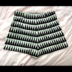 High waisted zip shorts